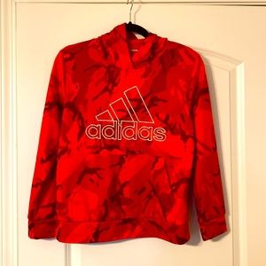 Red camo Adidas hoodie 10-12